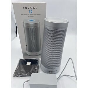 Harman Kardon Invoke Bluetooth Speaker Silver with Power Cord & Papers WORKS!